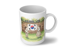 Hanbok Kids Holding Taegeukgi High Wall Scene PNG Product Image 6