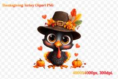 Funny Thanksgiving Turkey Clipart PNG Product Image 1