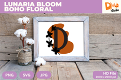 Lunaria Bloom Boho Floral Monogram Product Image 1