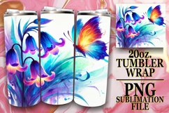 Sweet adventures 20oz tumbler wrap, Butterfly Product Image 1