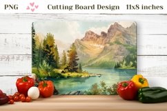 Watercolor Mountains Cutting Board, Forest Cutting Board Product Image 1