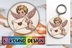 Enchanted Round Keychains PNG, Cupid Product Image 1