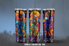 Skeleton Stained Glass Tumbler Wrap Sublimation Designs Product Image 2