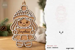Personalized Gingerbread Ornament Laser Cut | SVG Product Image 2