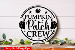 Pumpkin Patch Crew Fall Round Sign SVG Product Image 1