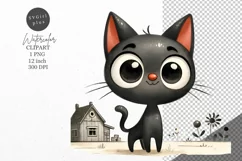Cat Clipart, Funny kitten clipart, Cat clipart Product Image 1