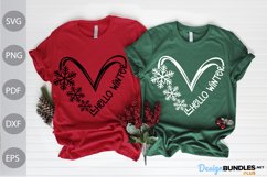Hello Winter Christmas SVG Design / Winter SVG Cut Files Product Image 1
