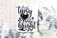 Tipsy and Bright Svg, Wine Christmas Svg, Wine Lover Svg. Product Image 8