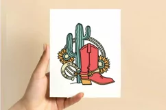 cowboy boot cut file Cactus svg, png sunflowers Cowgirl svg Product Image 6