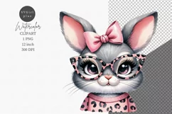 Cute Animals Clipart, Bunny clipart, Bunny sublimation Product Image 1