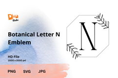 Botanical Letter Emblem Monogram - Elegant Nature Product Image 1