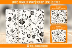 Flowers Tumbler Wrap Designs, Sublimation Wrap Product Image 1