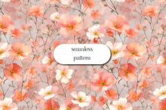 Soft Pink Floral Seamless Pattern | Romantic Botanical Product Image 1
