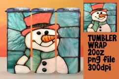 Winter 3D Snowman Stained Glass Tumbler Wrap Product Image 1