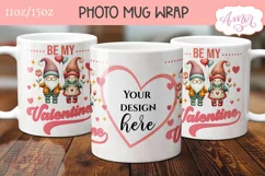 Cute Valentines Photo Mug Wrap template PNG for Sublimation Product Image 1