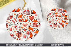 Fox Holding Stained Glass Ornament PNG,Digital Download File Product Image 1