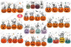 Spooky Season PNG, Halloween Pumpkin Cat PNG, Spooky Vibes Product Image 1