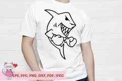 Shark in Boxing Gloves SVG , hand drawn cut file cricut Product Image 5