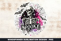 Halloween Spooky Skeleton Wind Spinner Sublimation Design Product Image 1