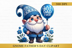 Gnome Father&#039;s Day Watercolor Clipart Product Image 1