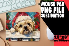 Winter Sublimation Mouse Pad Christmas Peeking Dog Art Product Image 1
