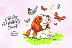 Cute dog with butterfly clipart Product Image 1