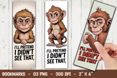 Funny Monkey Bookmark Sublimation Product Image 1