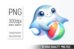 Summer Cute Stingray Clipart | Sublimation Clipart PNG File Product Image 1