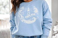 Cape Cod Lighthouse SVG | Ocean Wave PNG | Nautical Cut File Product Image 5