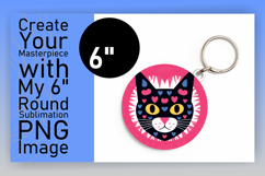 Lovely Round Design for Keychains , Cute Cat Product Image 1