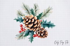 Watercolour Rustic Christmas Clipart PNG Product Image 1