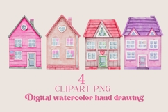 Houses watercolor illustration 4 items Product Image 1