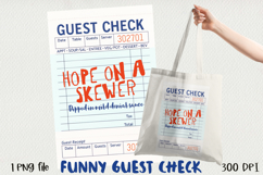 Funny Guest Check PNG Vintage Diner Style, Sublimation PNG. Product Image 1
