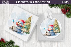 Watercolor Snowman Christmas Ornament | Christmas Ornament Product Image 1
