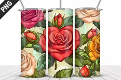 Rose Tumbler Sublimation | Valentine's Day Tumbler Wrap Product Image 3