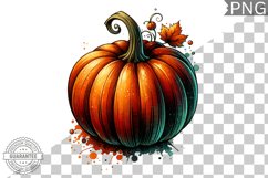 Pumpkin Flowers Sublimation - Clipart PNG Design Product Image 1