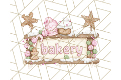 Christmas Sweet Shoppe Clipart PNG, Pastel Bakery Art Product Image 2