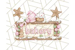 Christmas Sweet Shoppe Clipart PNG, Pastel Bakery Art Product Image 2