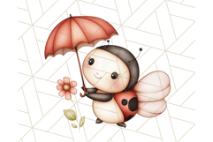 Cute Ladybug Clipart PNG, Pastel Whimsical Bug Illustrations Product Image 2