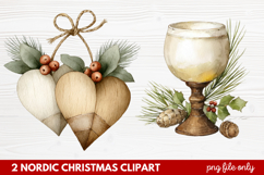 2 Nordic Christmas Clipart | Scandinavian Holiday PNG Product Image 1