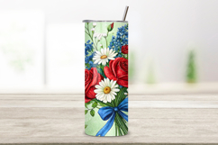 4th Of July Floral Fireworks Seamless Tumbler Wrap Product Image 2