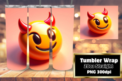 20oz Tumbler Wrap for Personalization , 3D Emoji Product Image 1
