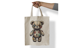 Stitched Teddy Bear Doll Button Eyes Halloween PNG Cute Product Image 7