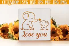 Cute Baby Elephant SVG - Mom And Baby Elephant SVG, Baby SVG Product Image 2