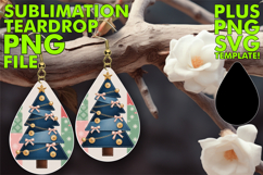 Bright Teardrop Earrings Sublimation, Christmas Product Image 1
