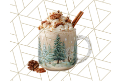 Christmas Coffee Mugs Clipart PNG Festive Cups Product Image 2