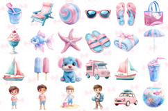 Pastel Beach Elements Clipart, Set Of 43 Png Bundle Product Image 3