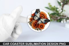 4Th Of July Butterfly Car Coaster Sublimation PNG Design Product Image 1