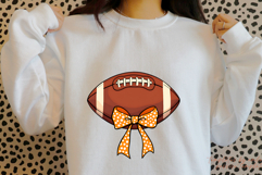 Football with Bow Sublimation PNG, Cute Game Day Clipart, Product Image 2