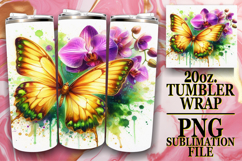 Happy Journeys 20oz tumbler wrap, Butterfly Product Image 1